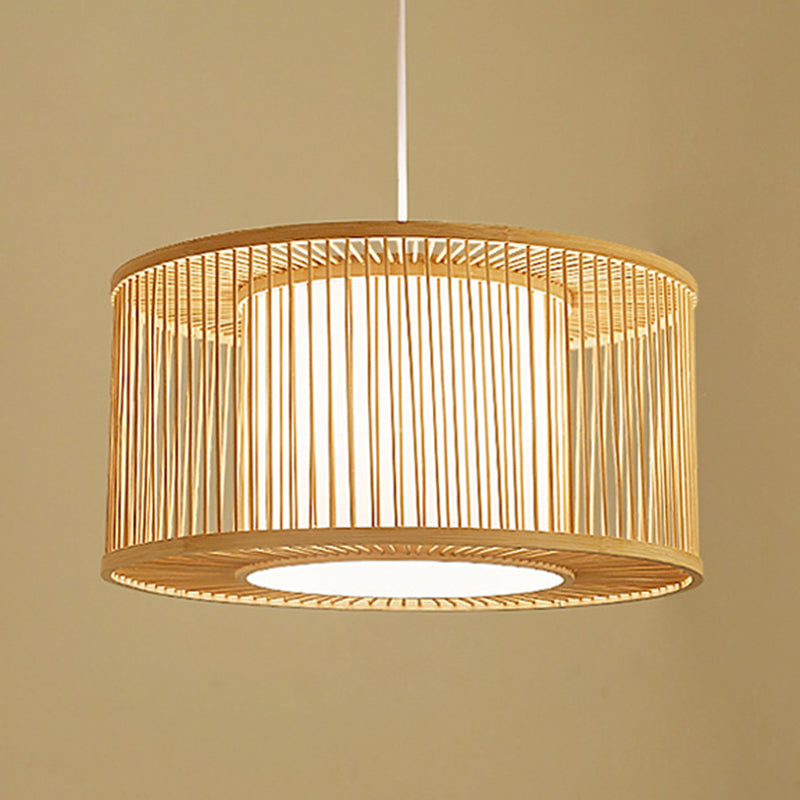 Bamboo Down Lighting Pendant Asia 1-Light Ceiling Light for Dining Room