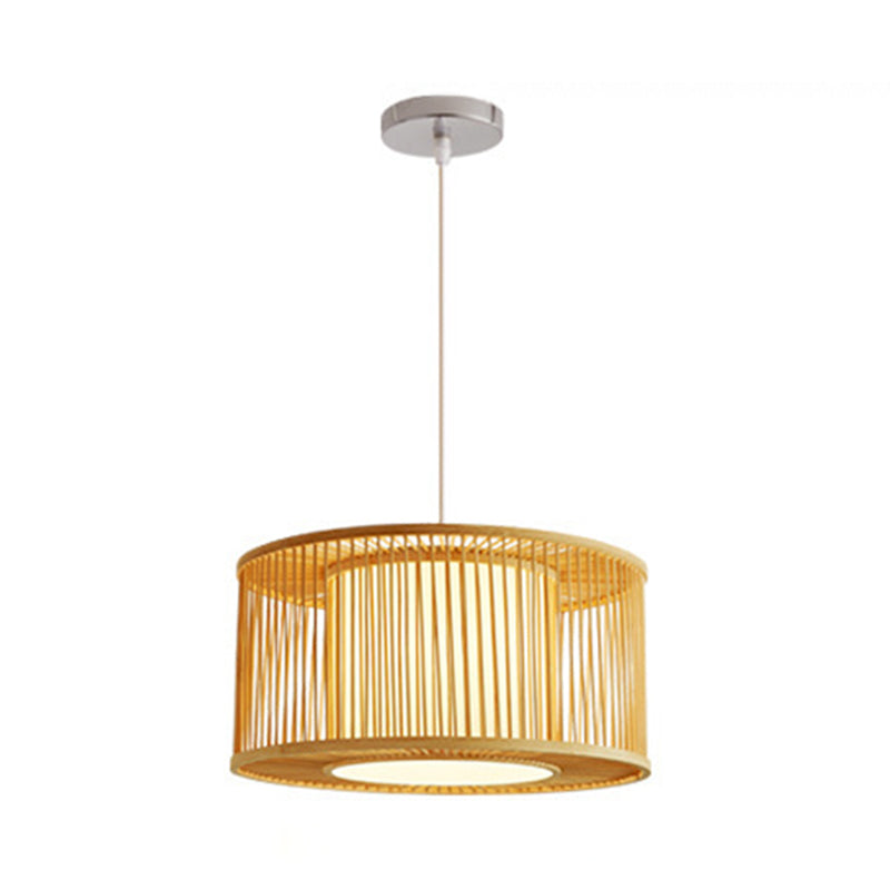 Bamboo Down Lighting Pendant Asia 1-Light Ceiling Light for Dining Room
