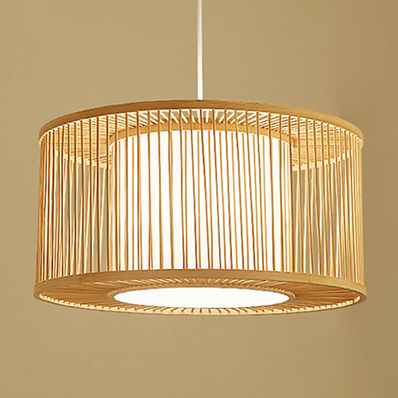Bamboo Down Lighting Pendant Asia 1-Light Ceiling Light for Dining Room