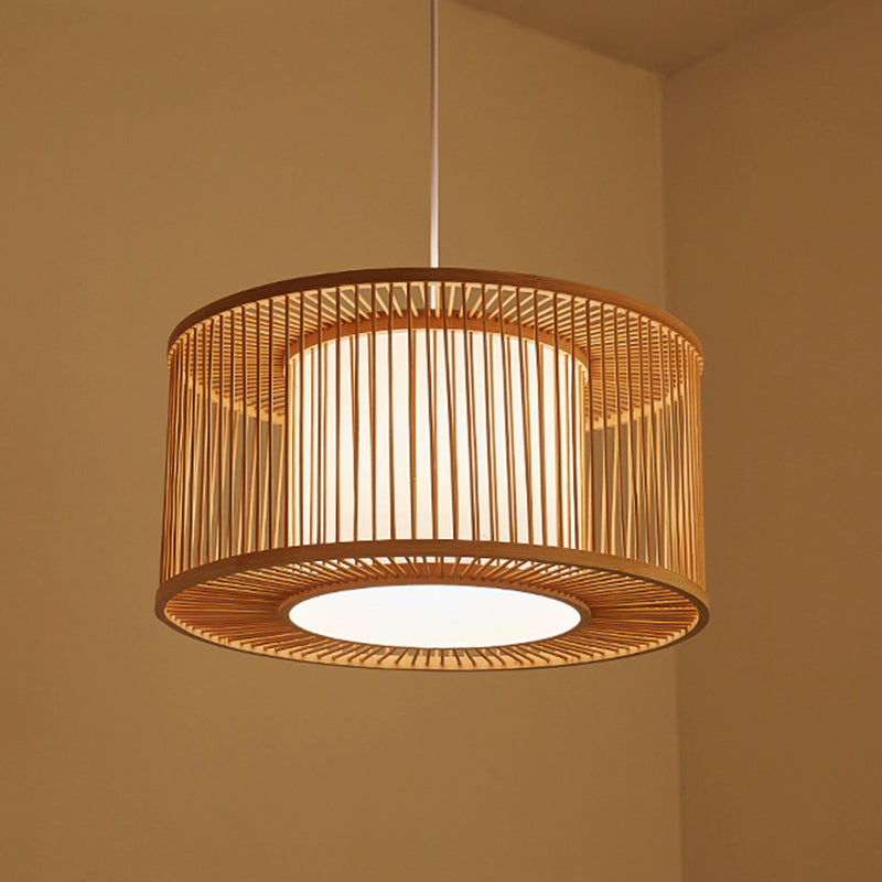 Bamboo Down Lighting Pendant Asia 1-Light Ceiling Light for Dining Room