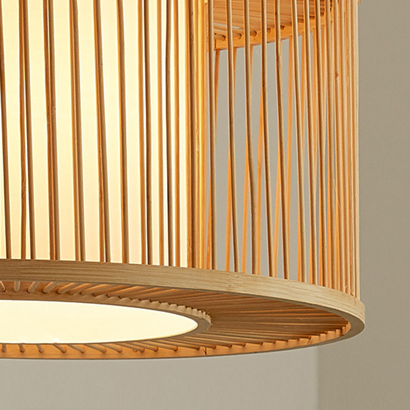 Bamboo Down Lighting Pendant Asia 1-Light Ceiling Light for Dining Room