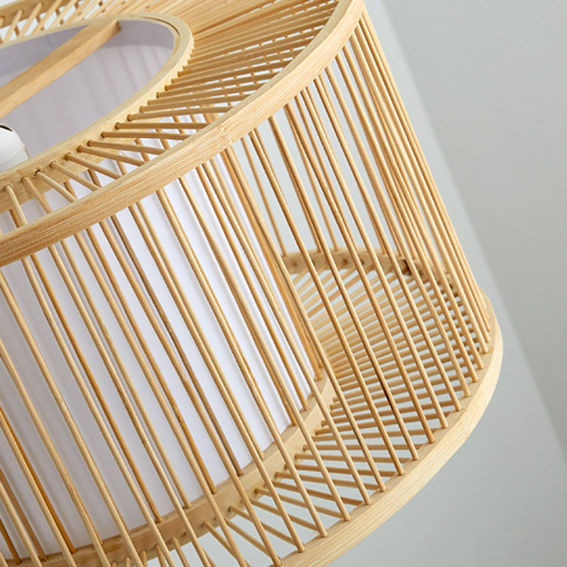 Bamboo Down Lighting Pendant Asia 1-Light Ceiling Light for Dining Room