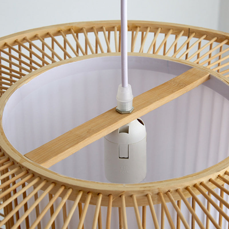 Bamboo Down Lighting Pendant Asia 1-Light Ceiling Light for Dining Room