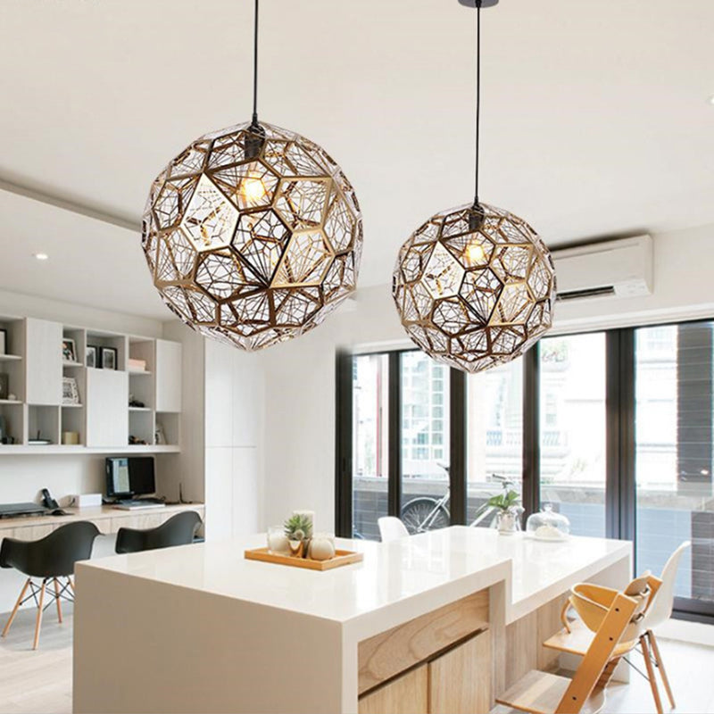 1-Light Metal Suspended Lighting Fixture Contemporary Pendant Light Kit for Dining Room