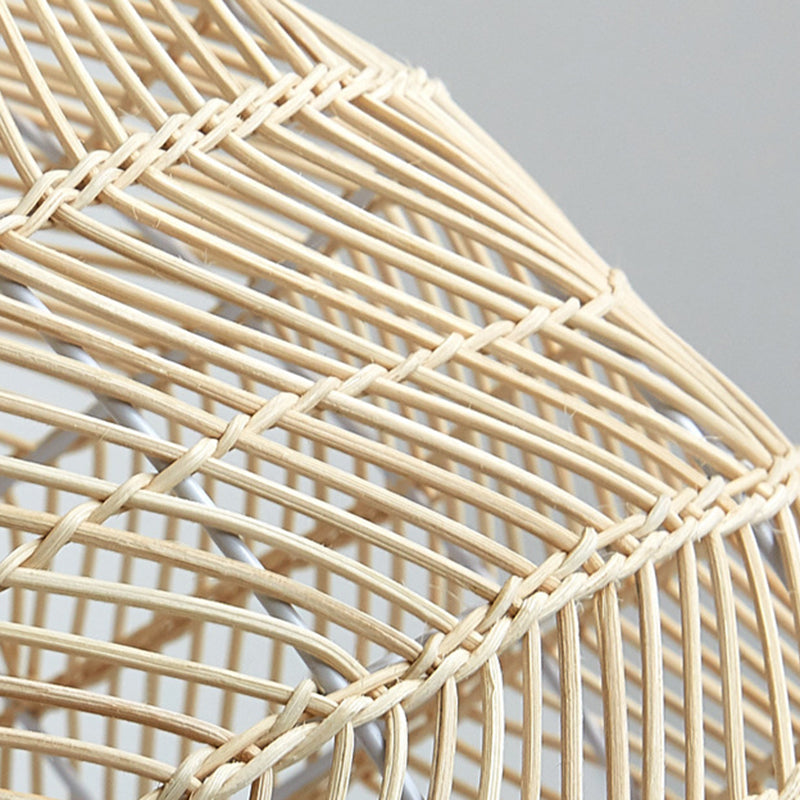 1-Light Bamboo Suspended Lighting Fixture Japanese Pendant Light Kit for Home-stay