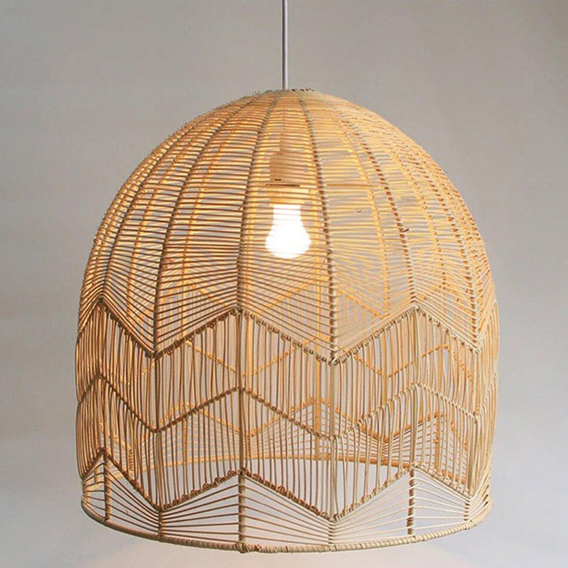 1-Light Bamboo Suspended Lighting Fixture Pendant Light Kit for Tea Room