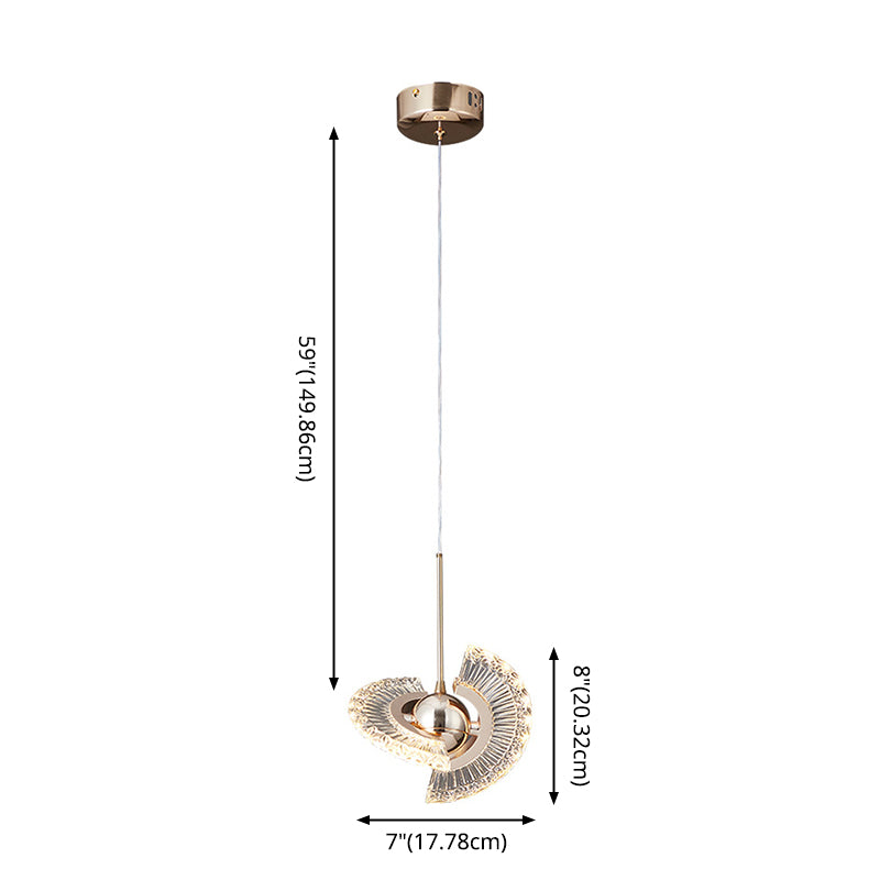 1-Light Acrylic Suspended Lighting Fixture Modern Pendant Light Kit for Dining Room