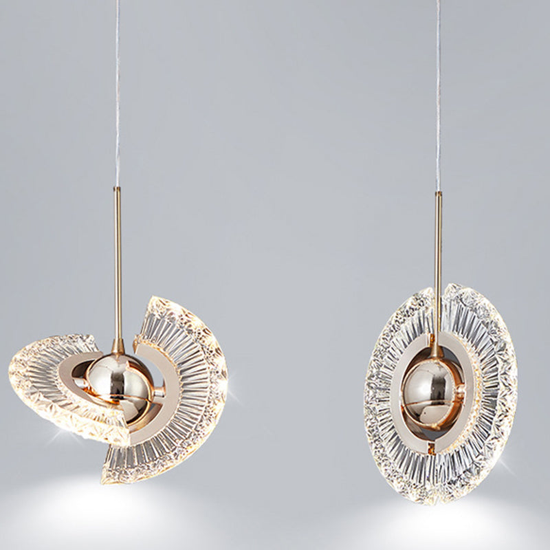 1-Light Acrylic Suspended Lighting Fixture Modern Pendant Light Kit for Dining Room