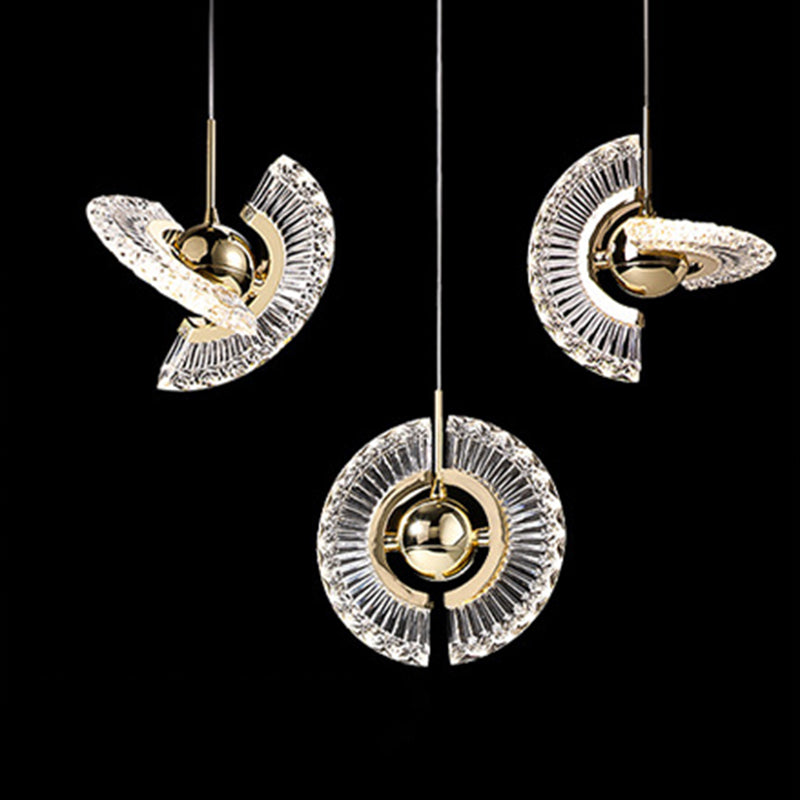 1-Light Acrylic Suspended Lighting Fixture Modern Pendant Light Kit for Dining Room