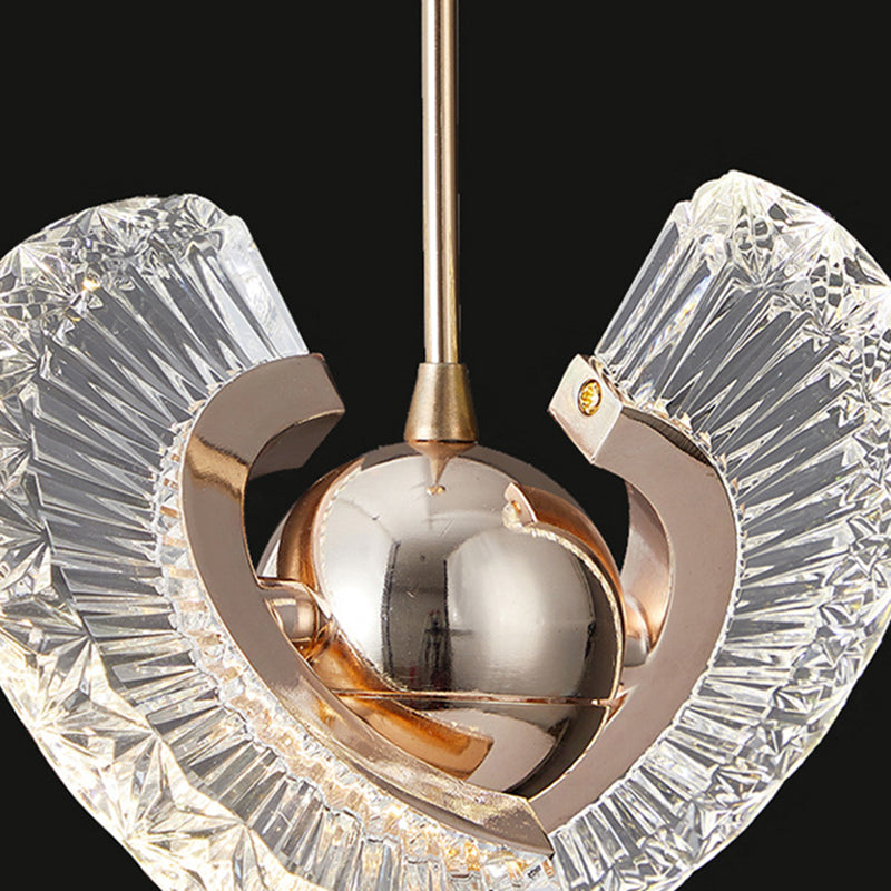 1-Light Acrylic Suspended Lighting Fixture Modern Pendant Light Kit for Dining Room