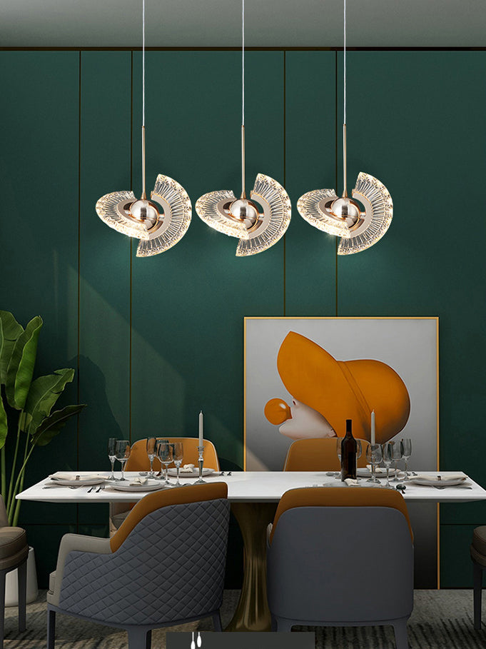1-Light Acrylic Suspended Lighting Fixture Modern Pendant Light Kit for Dining Room