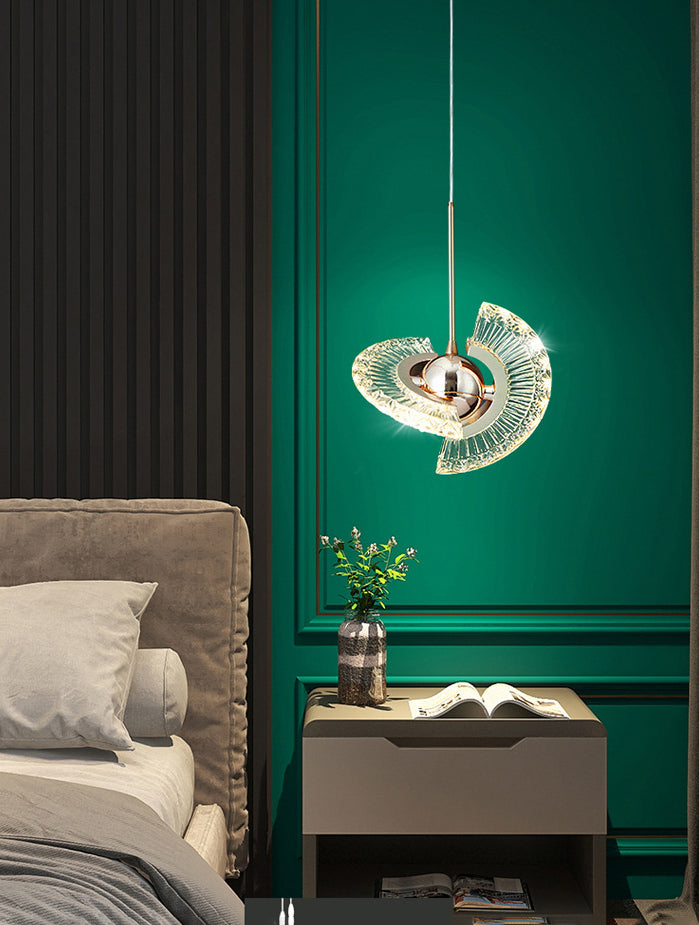 1-Light Acrylic Suspended Lighting Fixture Modern Pendant Light Kit for Dining Room