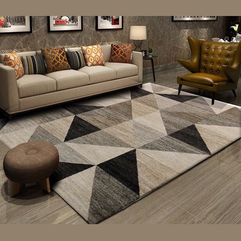 Trendy Home Decoration Carpet Geometric Pattern Area Rug Polyester Stain Resistant Indoor Carpet
