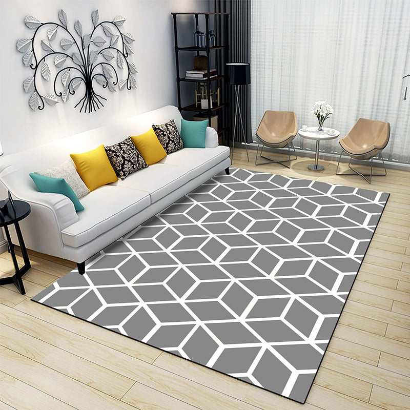 Modern Triangle Pattern Carpet Polyester Area Rug Pet Friendly Indoor Carpet for Home Decoration