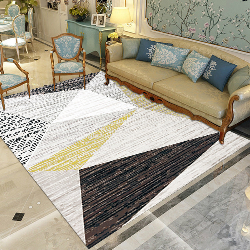 Modern Geometric Pattern Carpet Polyester Area Rug Stain Resistant Indoor Carpet for Home Decoration