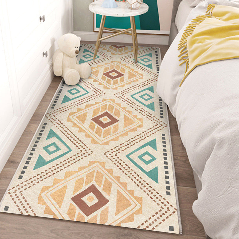 Modern Indoor Carpet Contrast Panel Polyester Rug Stain Resistant Carpet for Bedside