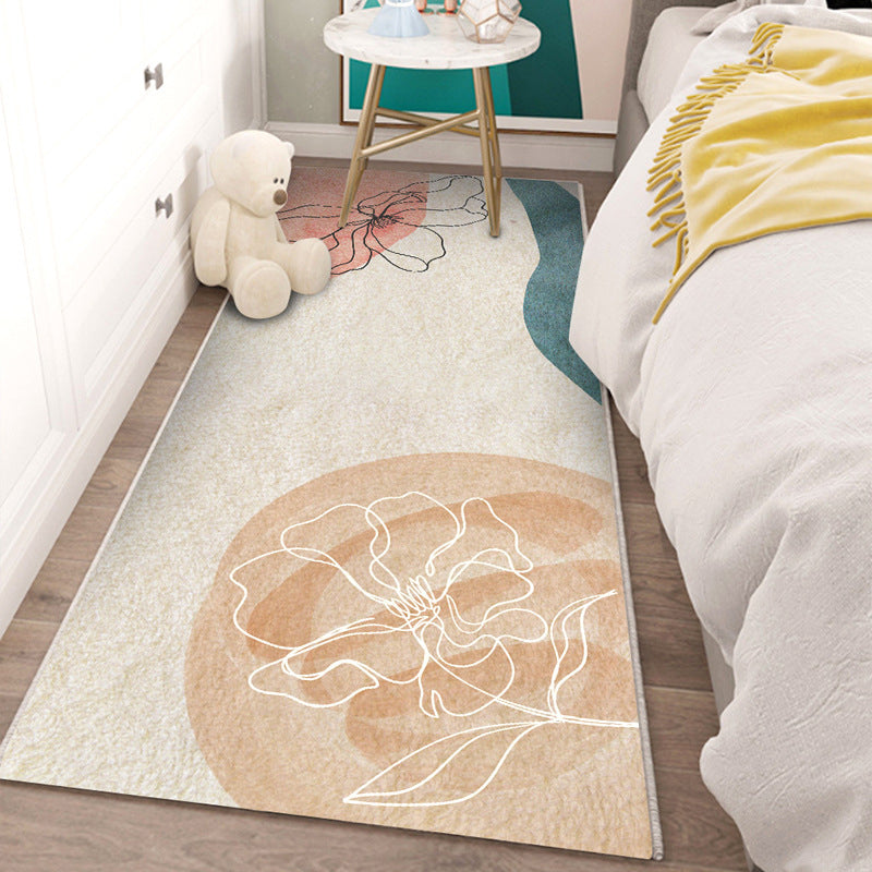 Modern Indoor Carpet Contrast Panel Polyester Rug Stain Resistant Carpet for Bedside