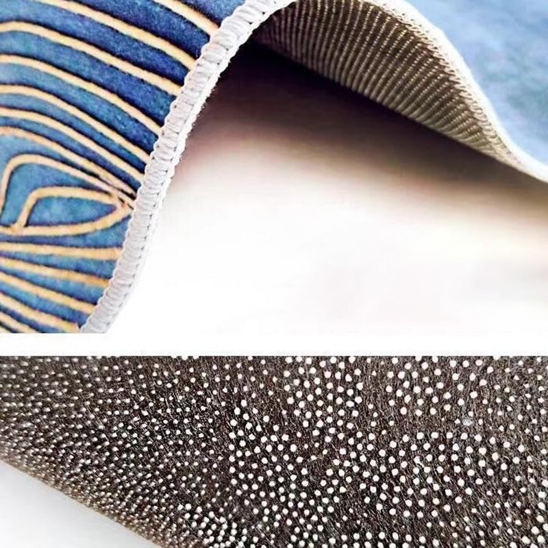 Modern Indoor Carpet Contrast Panel Polyester Rug Stain Resistant Carpet for Bedside