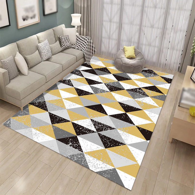 Casual Geometric Pattern Carpet Polyester Area Rug Stain Resistant Indoor Carpet for Home Decoration