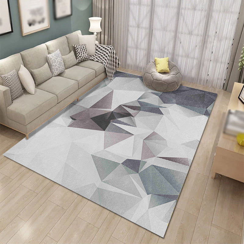 Trendy Geometric Pattern Carpet Polyester Area Rug Stain Resistant Indoor Carpet for Living Room