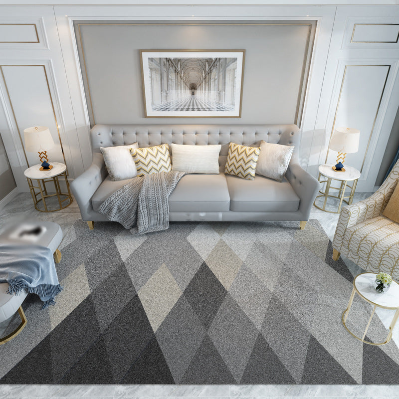 Geometric Indoor Rug Minimalist Carpet Washable Polyester Stain Resistant Area Rug for Home Decor