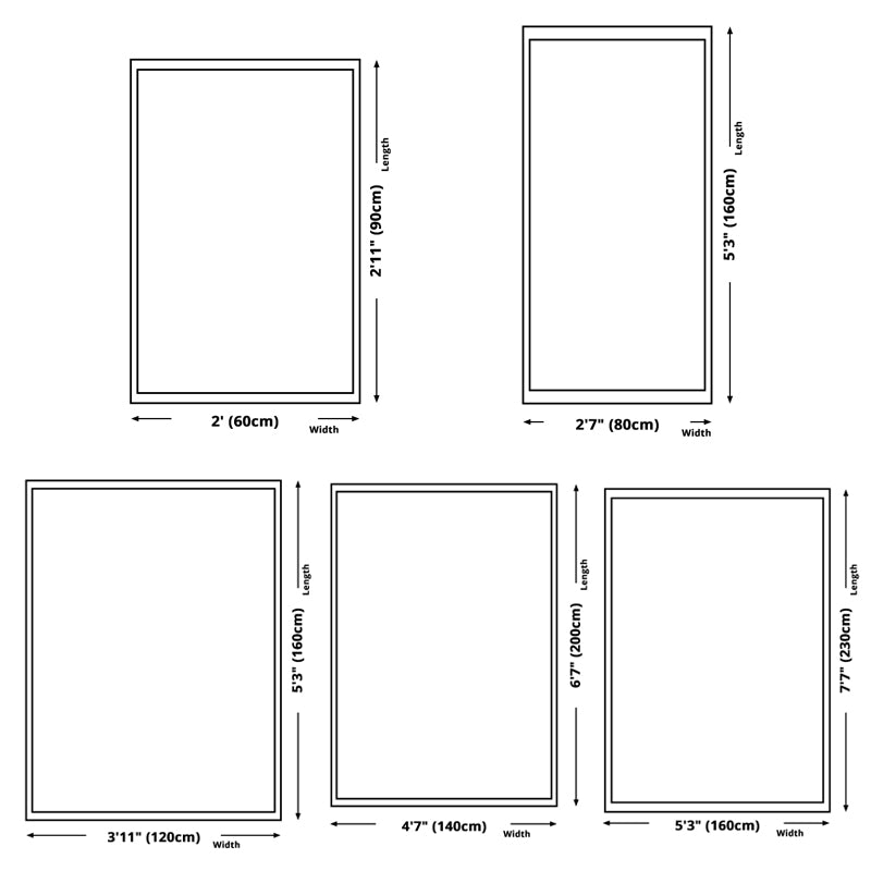 White Geometric Print Area Carpet White Polyester Area Rug Non-Slip Backing Rug for Home Decor