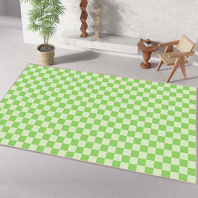 Modern Home Decoration Carpet Checkered Pattern Area Rug Polyester Stain Resistant Indoor Carpet