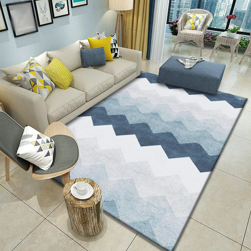 Minimalist Triangle Print Carpet Polyester Area Rug Non-Slip Backing Indoor Carpet for Living Room