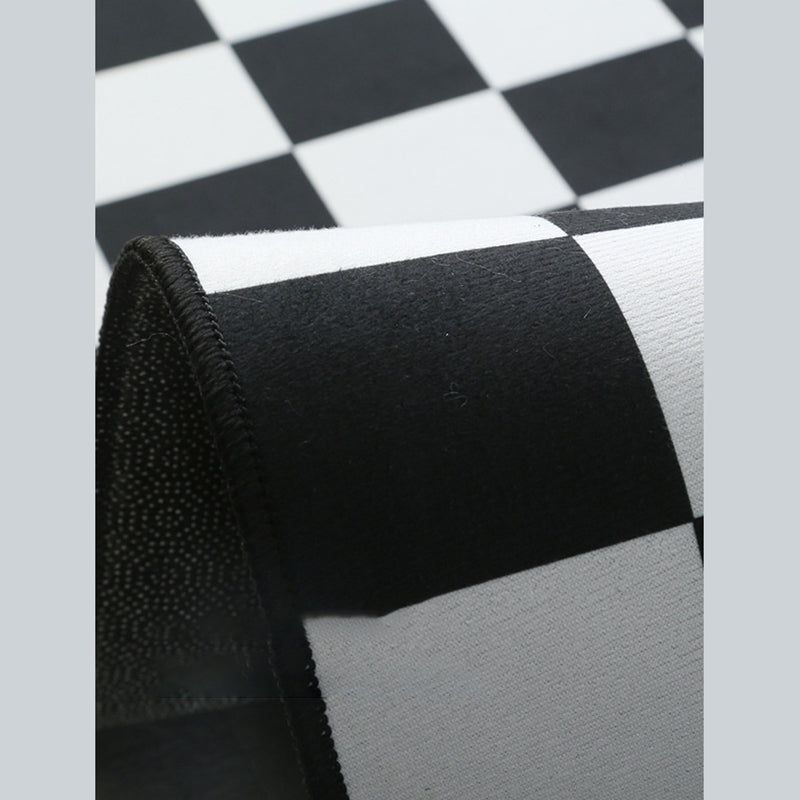 Minimalist Checkered Print Rug Polyester Area Carpet Stain Resistant Carpet for Home Decoration