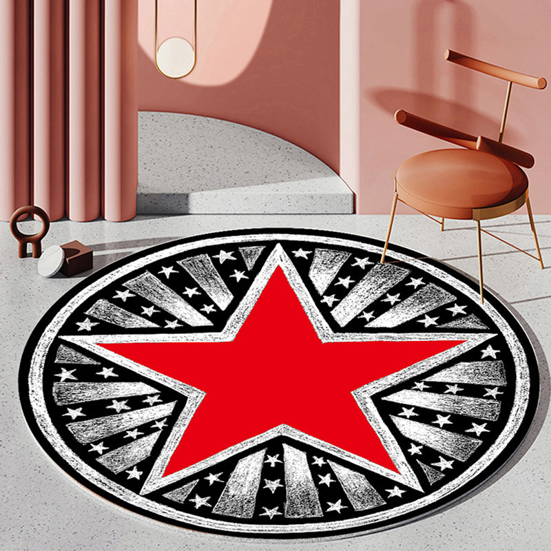 Runder Blumendruck Teppich Polyester Klassischer Teppich Nicht-Rutsch-Rückseite Teppich für Wohnzimmer