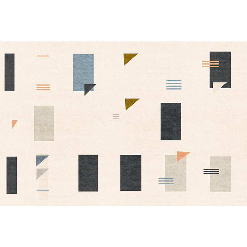 Modern Home Decoration Carpet Checkered Pattern Area Rug Polyester Non-Slip Backing Indoor Carpet