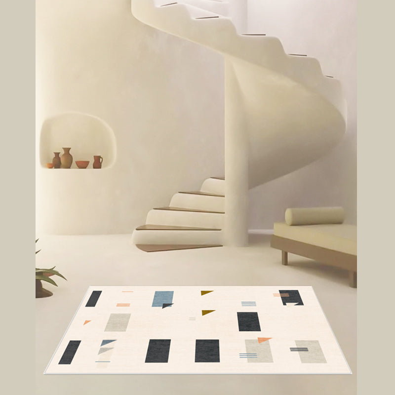 Modern Home Decoration Carpet Checkered Pattern Area Rug Polyester Non-Slip Backing Indoor Carpet
