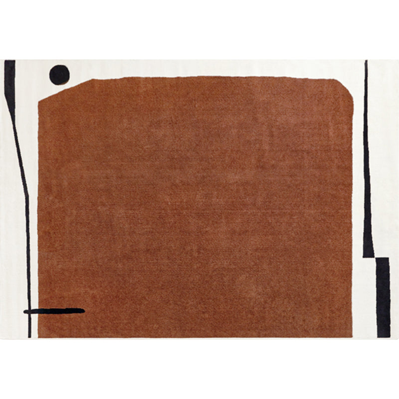 Tapis moderne abricot, bloc de couleurs, en Polyester, antidérapant, pour la décoration de la maison
