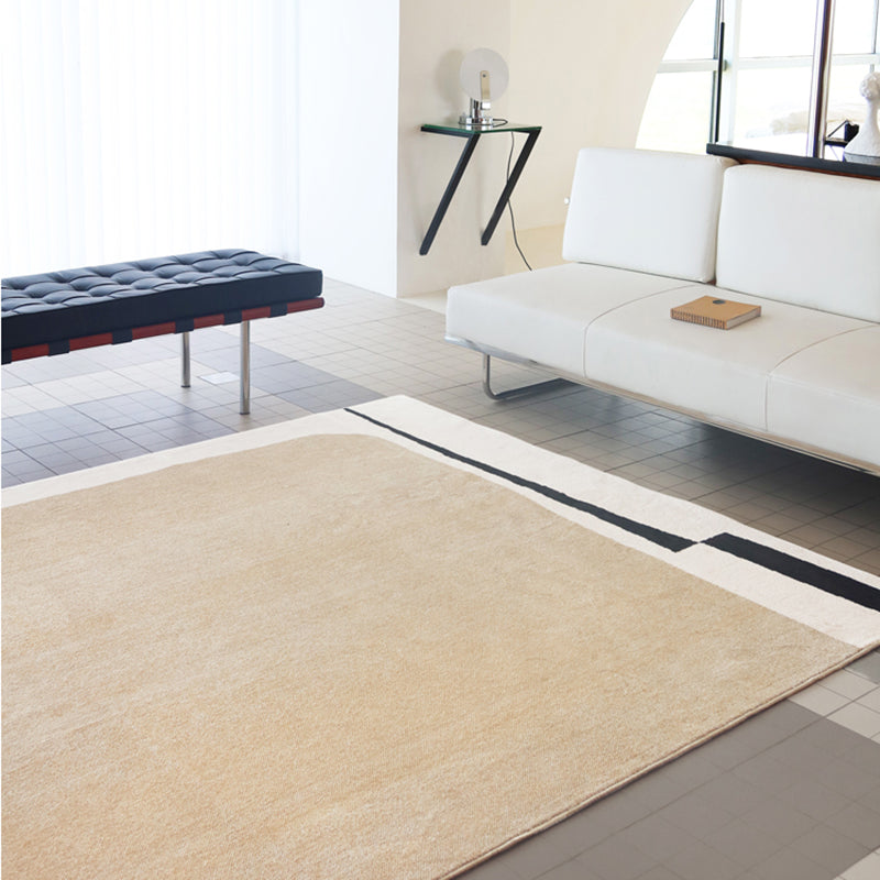 Tapis moderne abricot, bloc de couleurs, en Polyester, antidérapant, pour la décoration de la maison