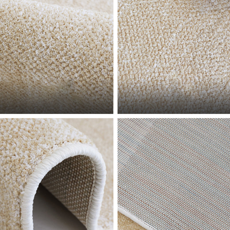 Apricot Modern Area Rug Color Block Polyester Area Carpet Non-Slip Rug for Home Decor