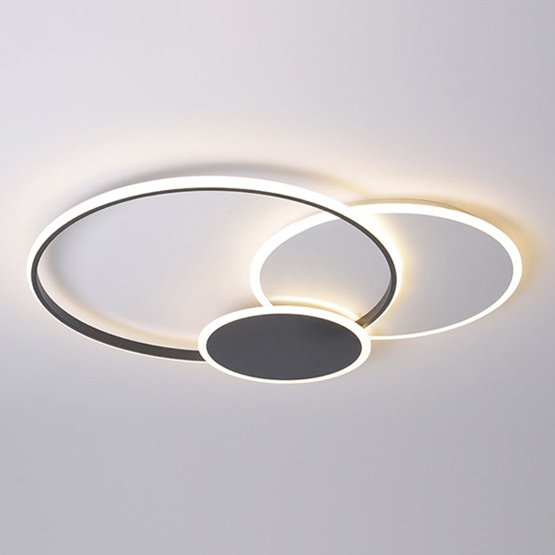 Sitting Room 3-Tier Metal Frame Flush Mount Lighting Modern Ceiling Fixture