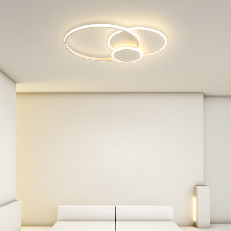 Sitting Room 3-Tier Metal Frame Flush Mount Lighting Modern Ceiling Fixture