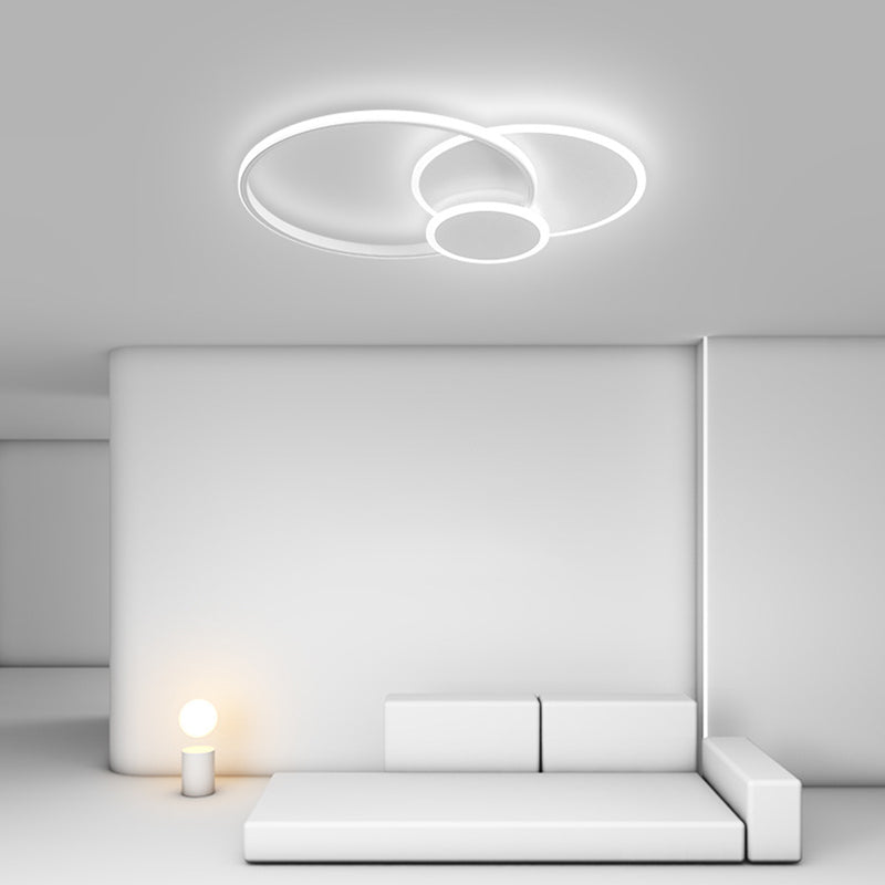 Sitting Room 3-Tier Metal Frame Flush Mount Lighting Modern Ceiling Fixture