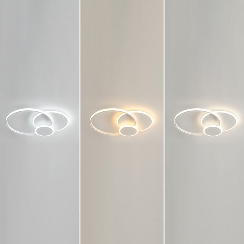 Sitting Room 3-Tier Metal Frame Flush Mount Lighting Modern Ceiling Fixture