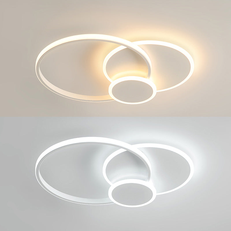 Sitting Room 3-Tier Metal Frame Flush Mount Lighting Modern Ceiling Fixture