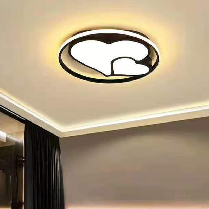 Modern Led Fixture Flush Mount Lighting Fixture Acrylic and Metal Lampshade for Bedroom