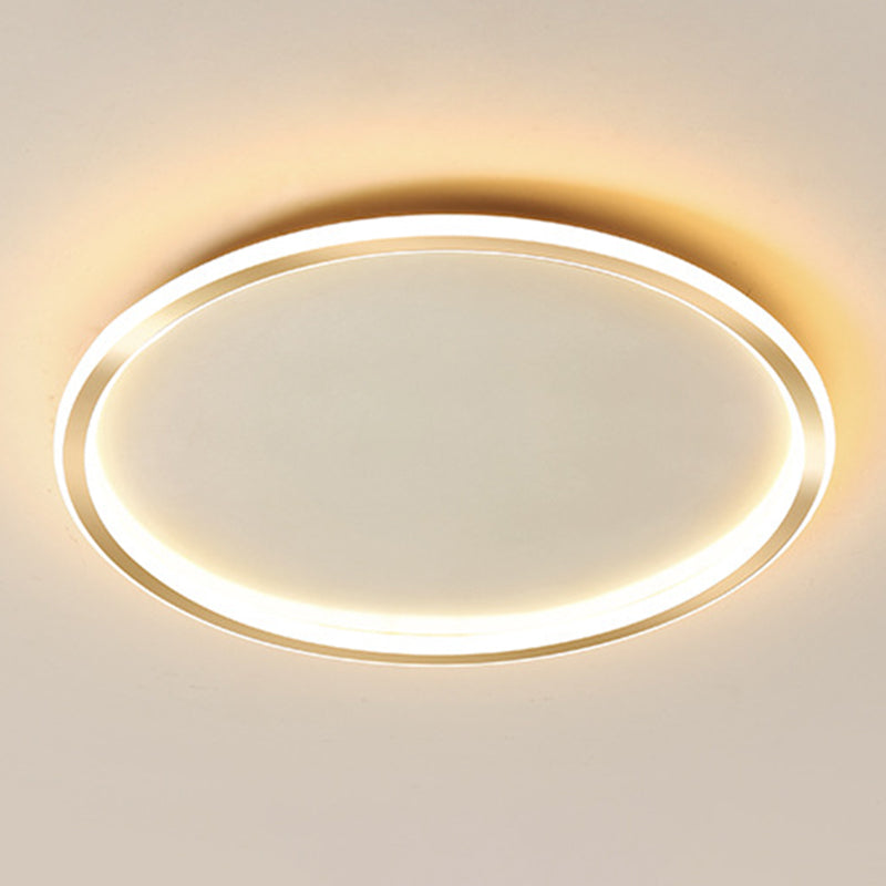 Goldfarbene LED-Deckenleuchte mit Schleifen, einfache, prägnante Acryl-Unterputzbeleuchtung für die Veranda im Flur