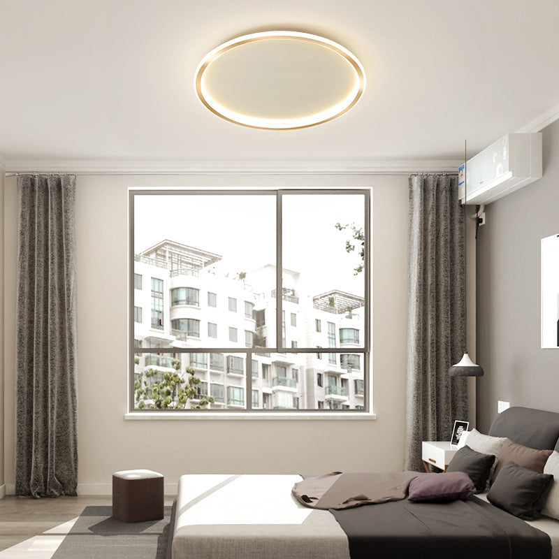 Goldfarbene LED-Deckenleuchte mit Schleifen, einfache, prägnante Acryl-Unterputzbeleuchtung für die Veranda im Flur