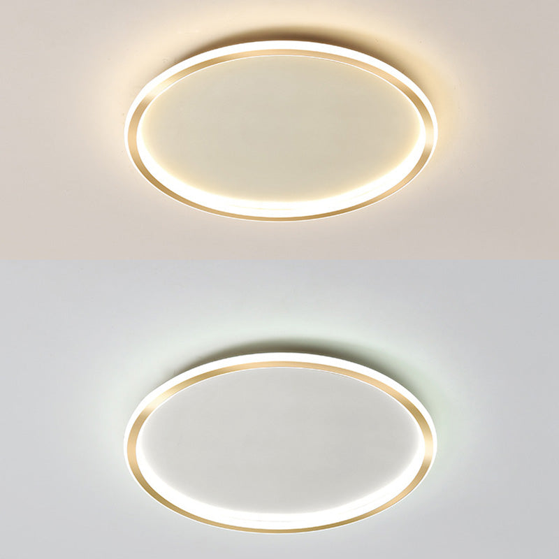 Goldfarbene LED-Deckenleuchte mit Schleifen, einfache, prägnante Acryl-Unterputzbeleuchtung für die Veranda im Flur