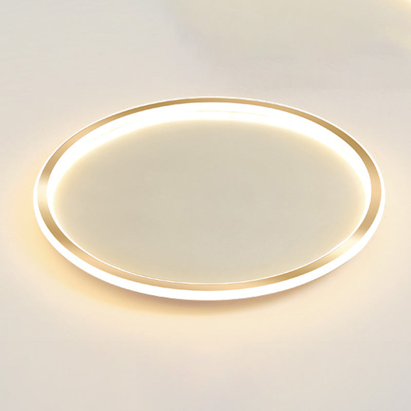 Goldfarbene LED-Deckenleuchte mit Schleifen, einfache, prägnante Acryl-Unterputzbeleuchtung für die Veranda im Flur