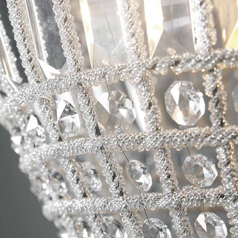 Crystal Balloon Suspension Pendant Light Modern 1-Light Bronze Chandelier for Living Room