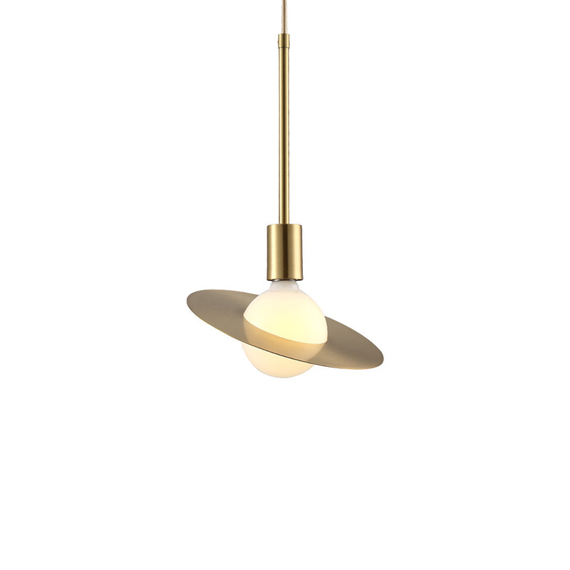 Metal Planet Pendant Light Kit Minimalist Style Pendant Lighting Fixture in Coppery