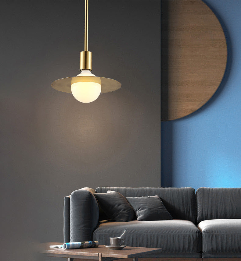 Metal Planet Pendant Light Kit Minimalist Style Pendant Lighting Fixture in Coppery