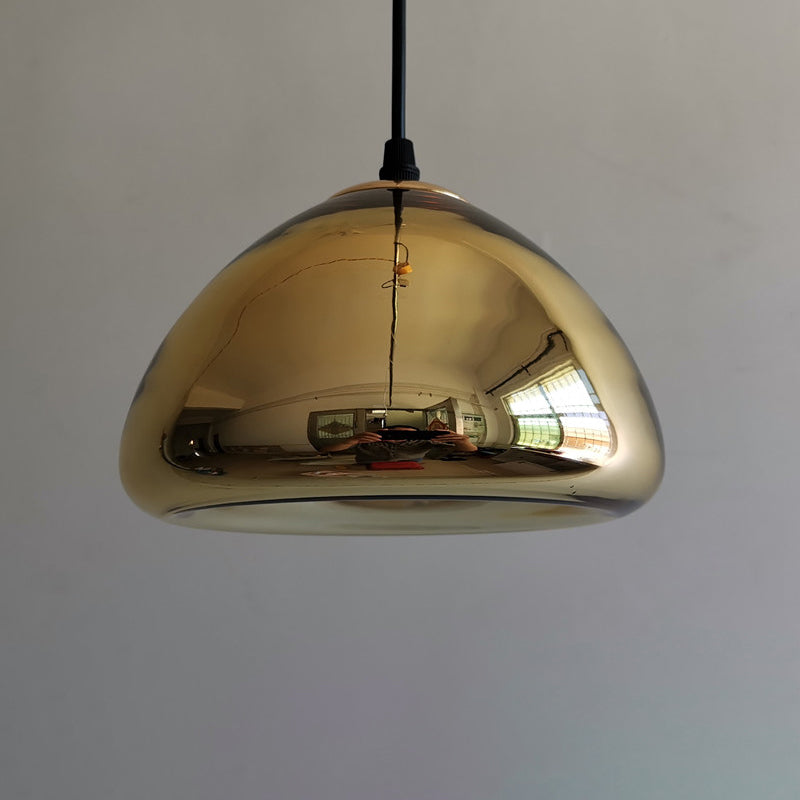 Mirrored Hanging Ceiling Light Contemporary Style Metal Pendant Lighting Fixture