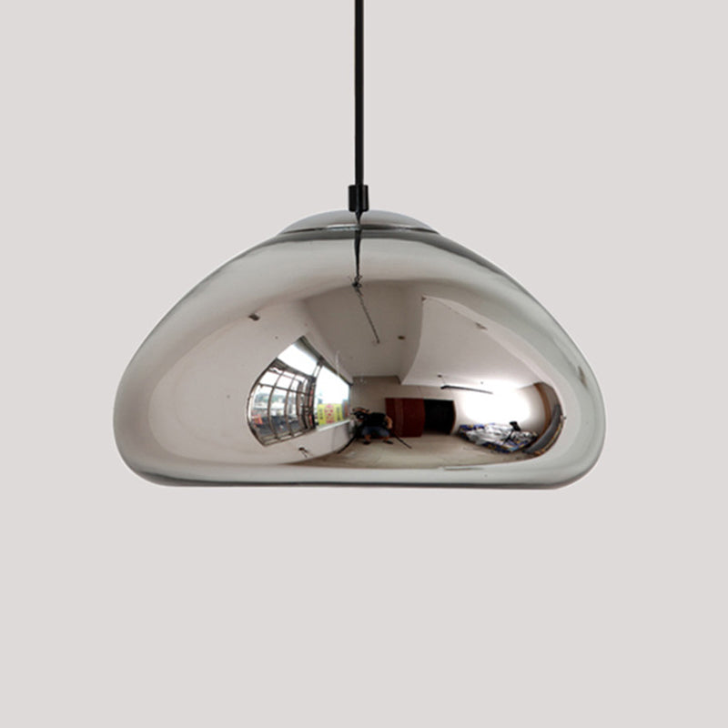 Mirrored Hanging Ceiling Light Contemporary Style Metal Pendant Lighting Fixture